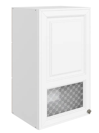 Кухонный навесной шкаф Мишель L400 H720 (1 дв. окош.) эмаль (белый/белый) в Нижнем Новгороде - изображение