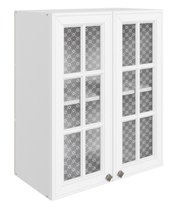 Шкаф на кухню Мишель L600 H720 (2 дв. реш.) эмаль (белый/белый) в Нижнем Новгороде - предосмотр