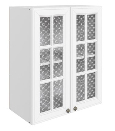 Шкаф на кухню Мишель L600 H720 (2 дв. реш.) эмаль (белый/белый) в Нижнем Новгороде - изображение