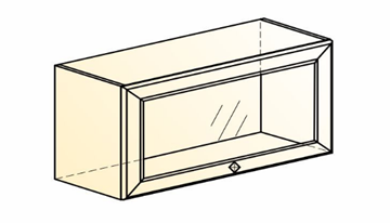 Навесной шкаф Мишель L800 Н360 (1 дв. рам.) эмаль (белый/белый) в Нижнем Новгороде - предосмотр 1