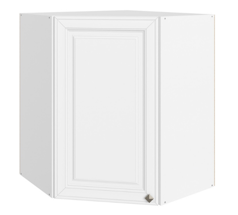 Шкаф навесной Мишель угловой L600x600 Н720 (1 дв. гл.) эмаль (белый/белый) в Нижнем Новгороде - изображение