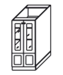 Шкаф на кухню Верона хозяйственный (буфет со стеклом)* 1320*600*571 мм, глянец/софт в Нижнем Новгороде