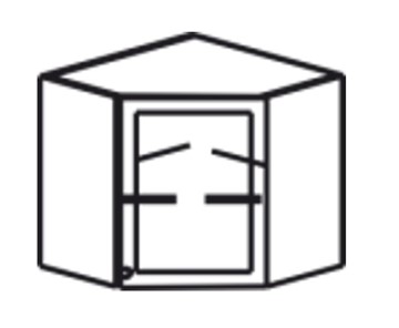Шкаф кухонный Верона настенный угловой 718*600*600*320 мм без стекла (глухой), глянец/софт в Нижнем Новгороде