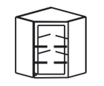 Шкаф на кухню Верона настенный угловой 918*600*600*320 мм без стекла (глухой), глянец/софт в Нижнем Новгороде