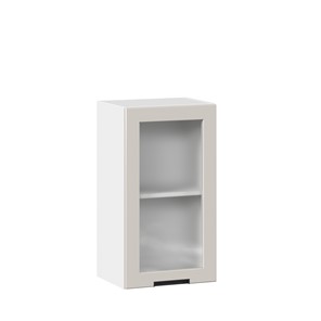 Кухонный навесной шкаф 400 со стеклом Джамис ЛД 296.320.000.102, Белый/Кашмир в Нижнем Новгороде