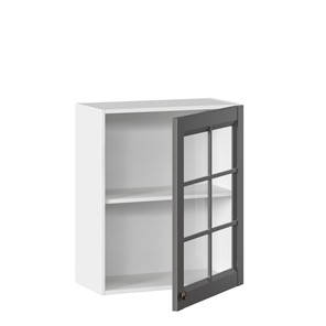 Шкаф на кухню Амели-3 600 со стеклом ЛД 299.350.000.030, Белый/Оникс серый в Нижнем Новгороде - предосмотр 1