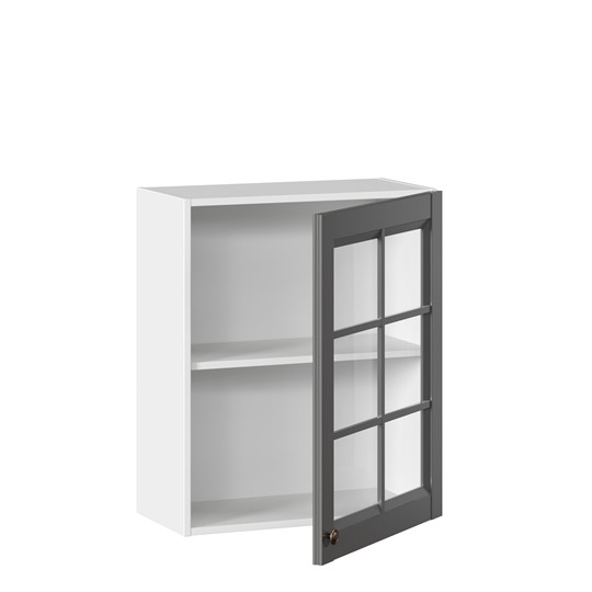 Шкаф на кухню Амели-3 600 со стеклом ЛД 299.350.000.030, Белый/Оникс серый в Нижнем Новгороде - изображение 1