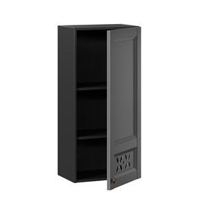 Кухонный шкаф Амели-3 высокий 450 ЛД 299.430.000.044, Черный/Оникс серый в Нижнем Новгороде - предосмотр 1