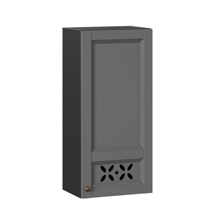 Кухонный шкаф Амели-3 высокий 450 ЛД 299.430.000.044, Черный/Оникс серый в Нижнем Новгороде - изображение