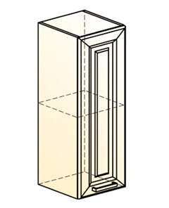 Кухонный шкаф Атланта L200 H720 (1 дв. гл.) эмаль (белый/белый глянец патина золото) в Нижнем Новгороде - предосмотр 1