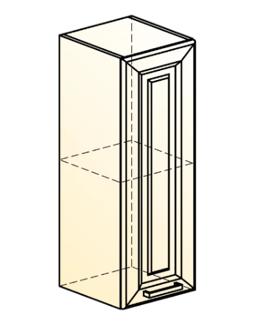 Кухонный шкаф Атланта L200 H720 (1 дв. гл.) эмаль (белый/белый глянец патина золото) в Нижнем Новгороде - изображение 1
