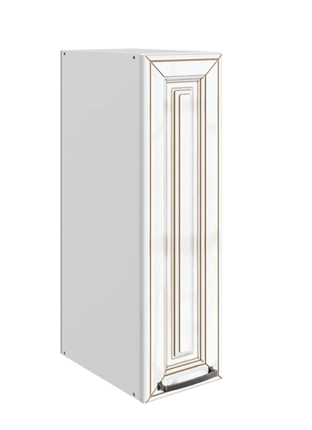 Кухонный шкаф Атланта L200 H720 (1 дв. гл.) эмаль (белый/белый глянец патина золото) в Нижнем Новгороде - изображение