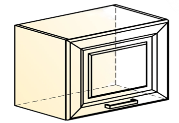 Шкаф кухонный Атланта L500 Н360 (1 дв. гл.) эмаль (белый/белый глянец патина золото) в Нижнем Новгороде - предосмотр 1