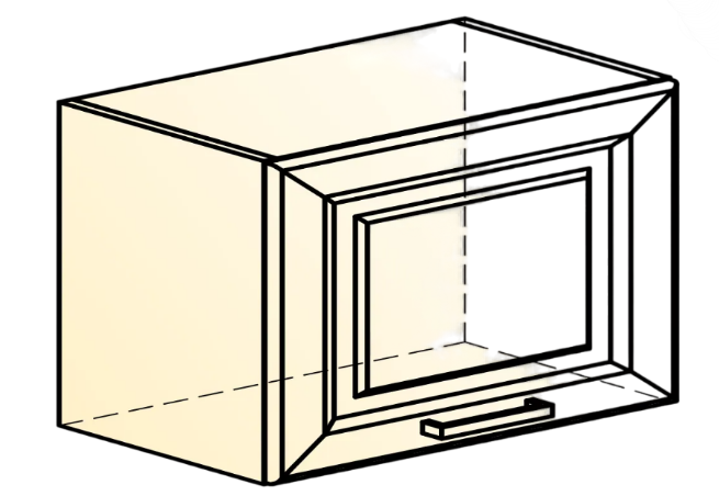 Шкаф кухонный Атланта L500 Н360 (1 дв. гл.) эмаль (белый/белый глянец патина золото) в Нижнем Новгороде - изображение 1