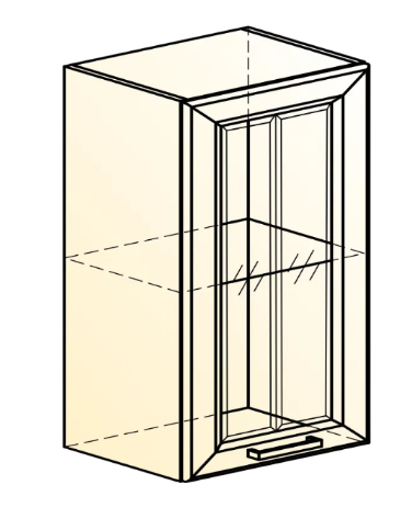 Кухонный шкаф Атланта L500 Н720 (1 дв. рам.) эмаль (белый/белый глянец патина золото) в Нижнем Новгороде - изображение 1