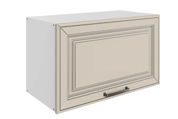 Кухонный навесной шкаф Атланта L600 Н360 (1 дв. гл.) эмаль (белый/сливки патина платина) в Нижнем Новгороде