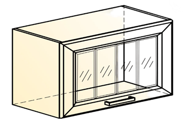Навесной кухонный шкаф Атланта L600 Н360 (1 дв. рам.) эмаль (белый/белый глянец патина золото) в Нижнем Новгороде - предосмотр 1