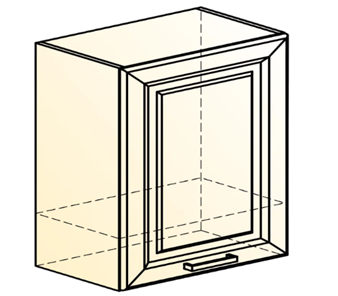 Кухонный шкаф Атланта L600 Н566 (1 дв. гл.) эмаль (белый/белый глянец патина золото) в Нижнем Новгороде - предосмотр 1