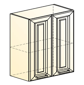 Кухонный шкаф Атланта L600 Н720 (2 дв. гл.) эмаль (белый/белый глянец патина золото) в Нижнем Новгороде - предосмотр 1