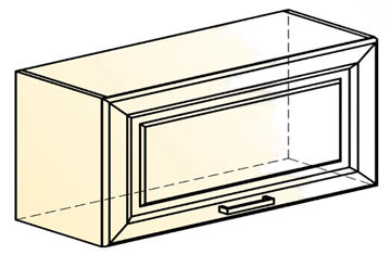 Шкаф кухонный Атланта L800 Н360 (1 дв. гл.) эмаль (белый/белый глянец патина золото) в Нижнем Новгороде - предосмотр 1
