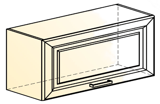 Шкаф кухонный Атланта L800 Н360 (1 дв. гл.) эмаль (белый/белый глянец патина золото) в Нижнем Новгороде - изображение 1