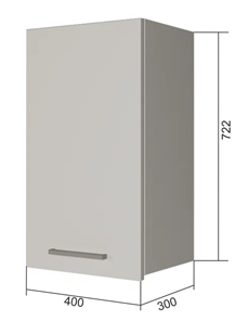 Навесной кухонный шкаф В7 40, МДФ Розовый шагрень/Антрацит в Нижнем Новгороде