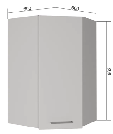 Кухонный угловой шкаф ВУ9, Сатин/Белый в Нижнем Новгороде - изображение