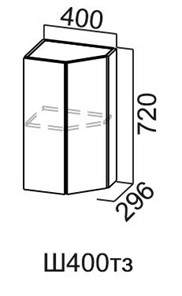 Кухонный шкаф торцевой закрытый Модус, Ш400тз/720, цемент светлый в Нижнем Новгороде - предосмотр