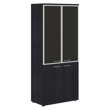Шкаф комбинированный с дверьми в алюминиевой рамке и топом XTEN Дуб Юкон XHC 85.7  (850х410х1930) в Нижнем Новгороде - изображение