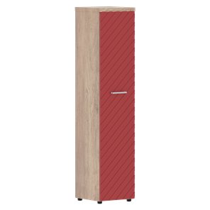 Шкаф-стеллаж TORR LUX TLHC 42.1 колонка с глухой дверью и топом 435х452х1958 Дуб Каньон/ Красный в Нижнем Новгороде