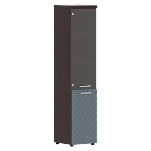 Шкаф TORR LUX TLHC 42.2 L колонка комбинированная с топом 435х452х1958 Венге/Серо-голубой в Нижнем Новгороде