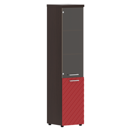 Шкаф TORR LUX TLHC 42.2 R колонка комбинированная с топом 435х452х1958 Венге/ Красный в Нижнем Новгороде - изображение