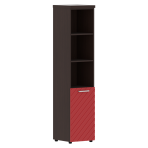Шкаф-стеллаж TORR LUX TLHC 42.5 L колонка с глухой малой дверью и топом 435х452х1958 Венге/ Красный в Нижнем Новгороде