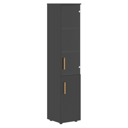 Высокий шкаф колонна с глухой дверью FORTA Черный Графит  FHC 40.2 (L/R) (399х404х1965) в Нижнем Новгороде - изображение