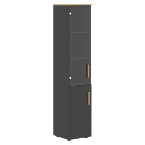Высокий шкаф с глухой дверью колонна FORTA Графит-Дуб Гамильтон  FHC 40.2 (L/R) (399х404х1965) в Нижнем Новгороде