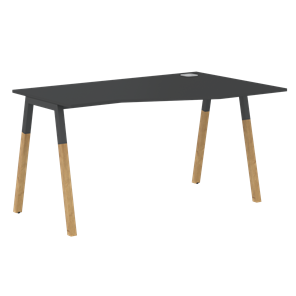 Письменный стол правый FORTA Черный Графит-Черный Графит-Бук FCT 1367 (R) (1380х900(670)х733) в Нижнем Новгороде