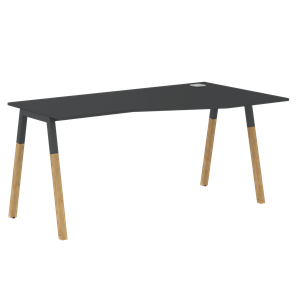 Письменный стол правый FORTA Черный Графит-Черный Графит-Бук FCT 1567  (R) (1580х900(670)х733) в Нижнем Новгороде - предосмотр
