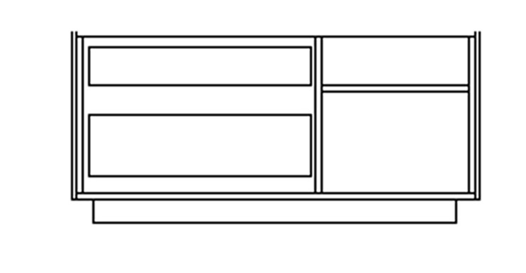 Комод с распашной дверью и двумя выдвижными ящиками LINE Дуб-серый-антрацит СФ-572103 (1300х430х645) в Нижнем Новгороде - изображение 1