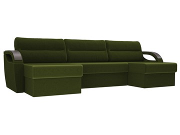 Большой П-образный диван Форсайт, Зеленый (микровельвет) в Нижнем Новгороде - предосмотр