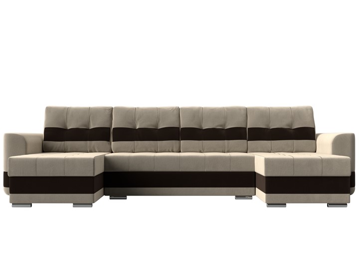 П-образный диван Честер, Бежевый/коричневый (вельвет) в Нижнем Новгороде - изображение 1
