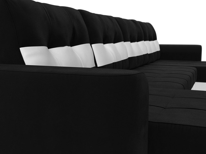П-образный диван Честер, Черный/белый (вельвет/экокожа) в Нижнем Новгороде - изображение 3