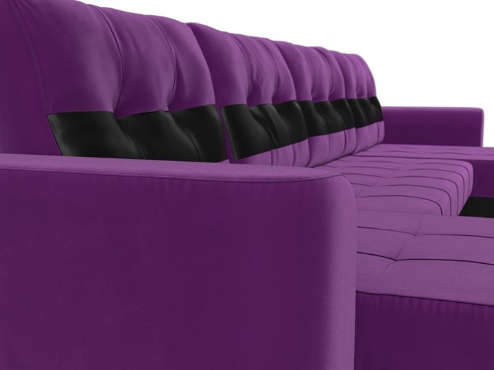П-образный диван Честер, Фиолетовый/черный (вельвет/экокожа) в Нижнем Новгороде - изображение 3