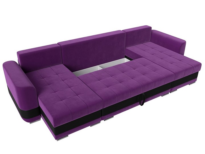 П-образный диван Честер, Фиолетовый/черный (вельвет/экокожа) в Нижнем Новгороде - изображение 6
