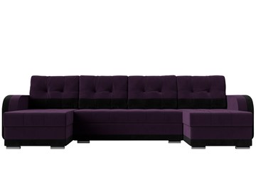 П-образный диван Марсель, Фиолетовый/черный (велюр) в Нижнем Новгороде - предосмотр 1
