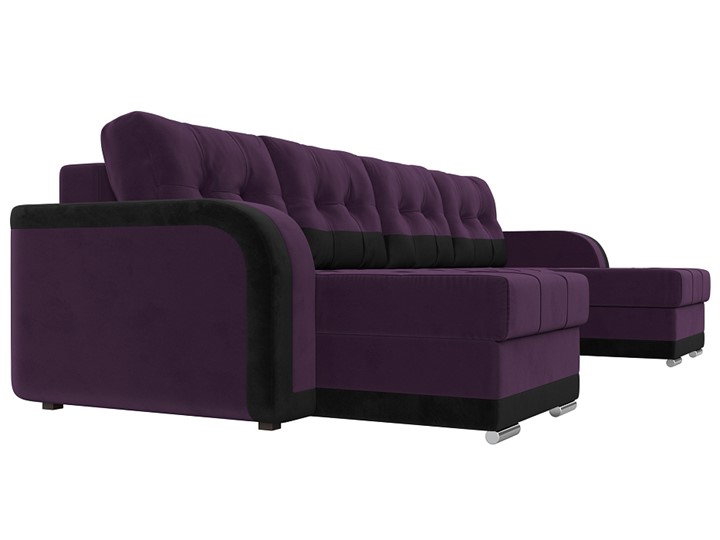 П-образный диван Марсель, Фиолетовый/черный (велюр) в Нижнем Новгороде - изображение 2