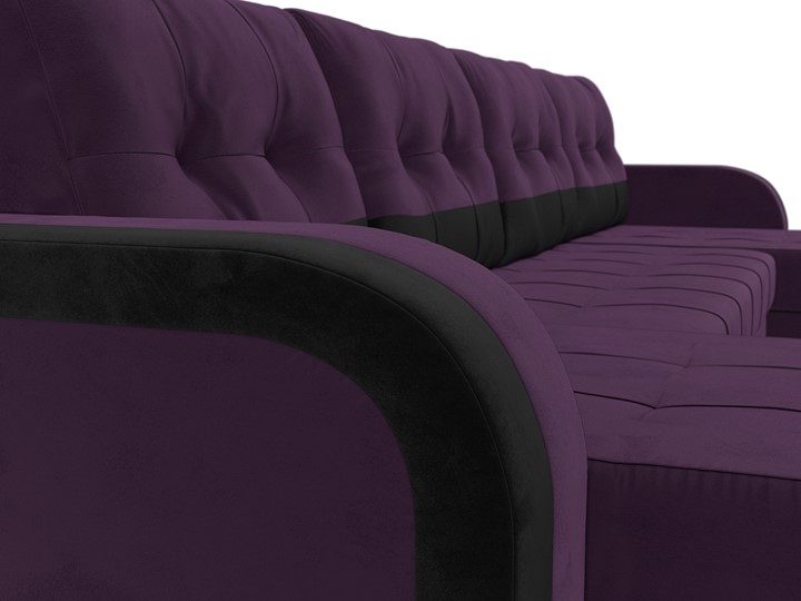 П-образный диван Марсель, Фиолетовый/черный (велюр) в Нижнем Новгороде - изображение 3