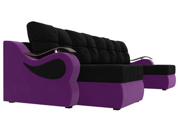 П-образный диван Меркурий П, Черный/фиолетовый (вельвет) в Нижнем Новгороде - предосмотр 2