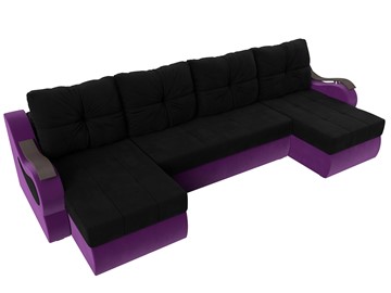 П-образный диван Меркурий П, Черный/фиолетовый (вельвет) в Нижнем Новгороде - предосмотр 4