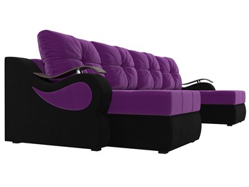 П-образный диван Меркурий П, Фиолетовый/черный (вельвет) в Нижнем Новгороде - предосмотр 2