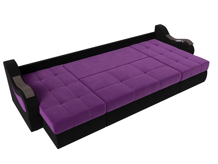 П-образный диван Меркурий П, Фиолетовый/черный (вельвет) в Нижнем Новгороде - изображение 5